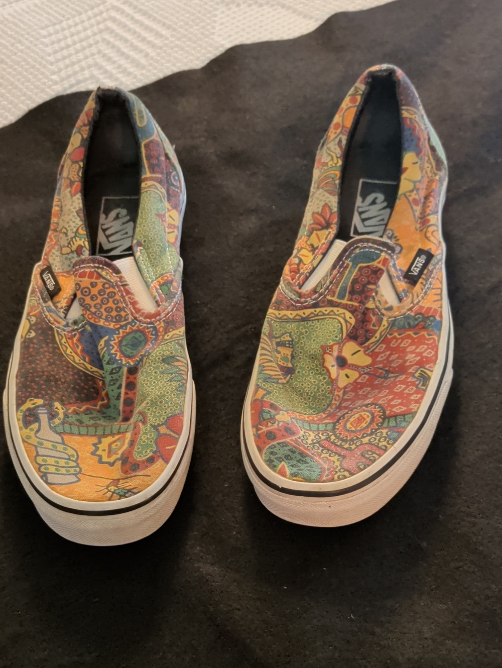 Vans Slip-On Sneakers with Multicolor Paisley Print